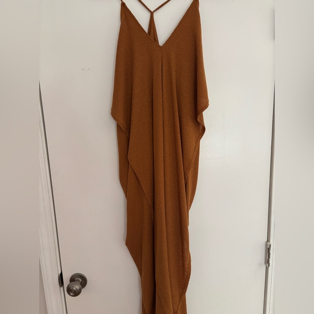 Free People Asymmetrical Dress in Warm Brown